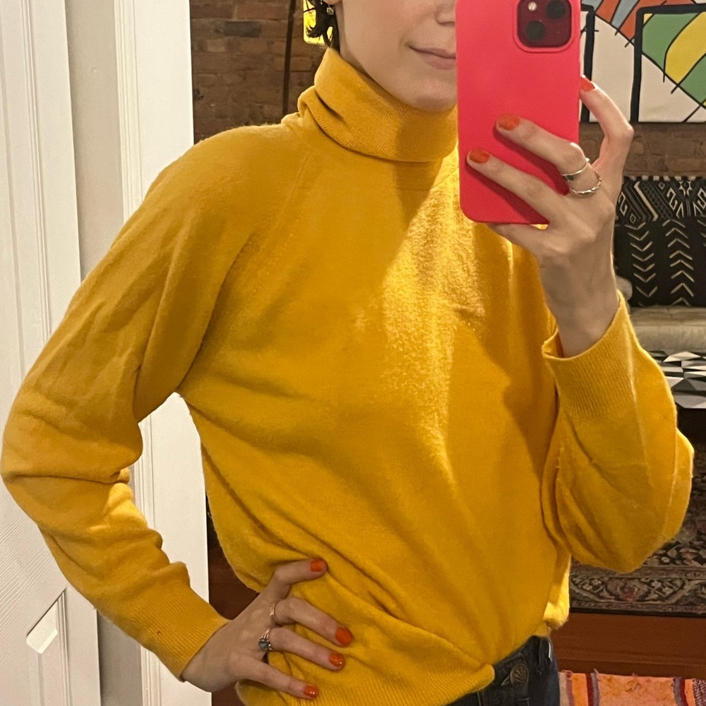 Women's Yellow Turtleneck Sweater